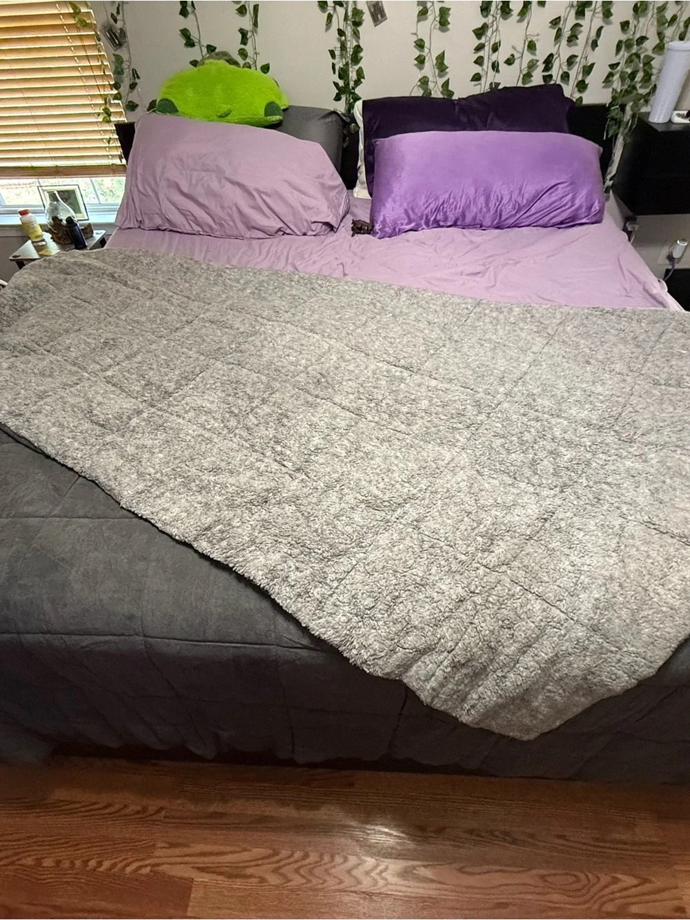 Eddie Bauer Gray Plush Reversible Comforter